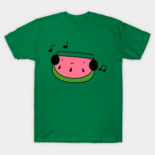 Watermelon Wedge with Headphones T-Shirt